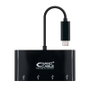 Nanocable Adaptador USB-C a 4xUSB 3.0 Negro 10 cm